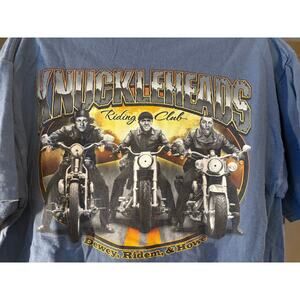 Knuckleheads Riding Club Graphic T-shirt Motorcycles Biker 3 Stooges L Cotton